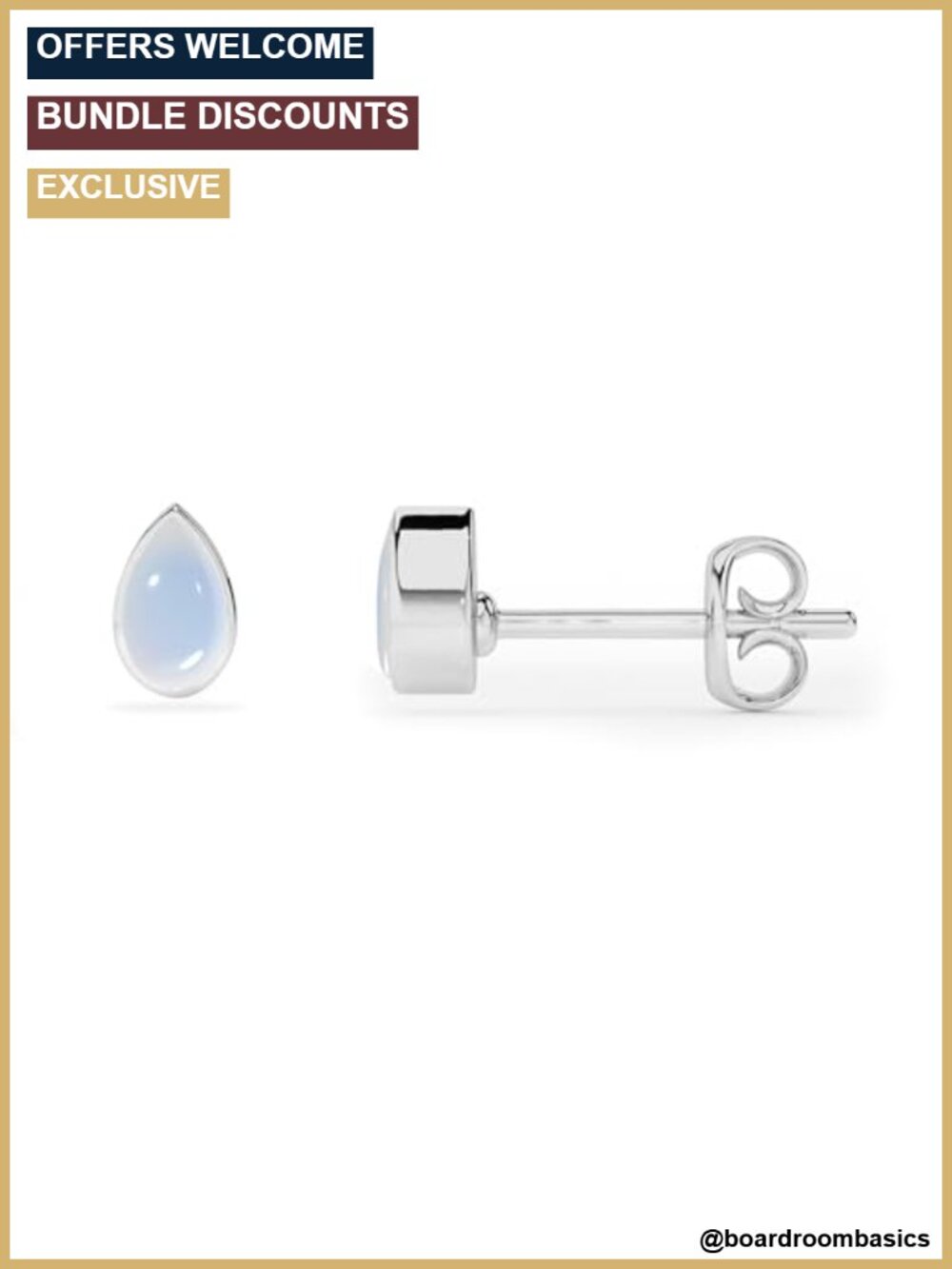 Rainbow Moonstone Stud Earrings Sterling Silver June Birthstone